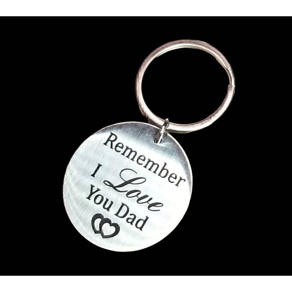 Stainless Steel Gift " Remember I love you,  Dad " Father Keychain BRAND NEW - Picture 2 of 10